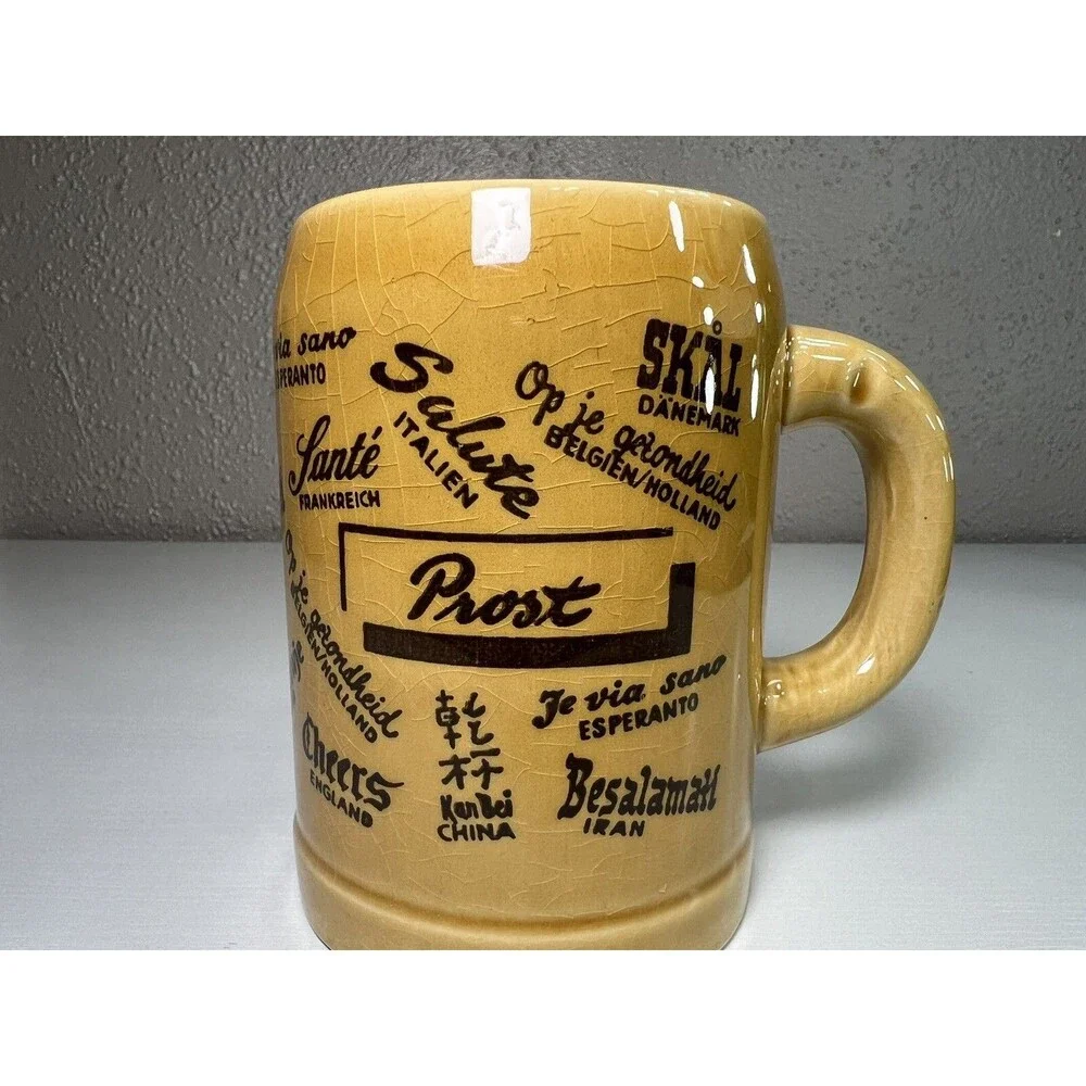 Vintage STAFFEL LIMBURG Echt Dom-Ceramic Beer Mug Cheers Prost Salud Salute